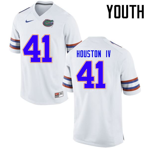 Youth NCAA Florida Gators James Houston IV #41 Stitched Authentic Nike White College Football Jersey GQU7065EK